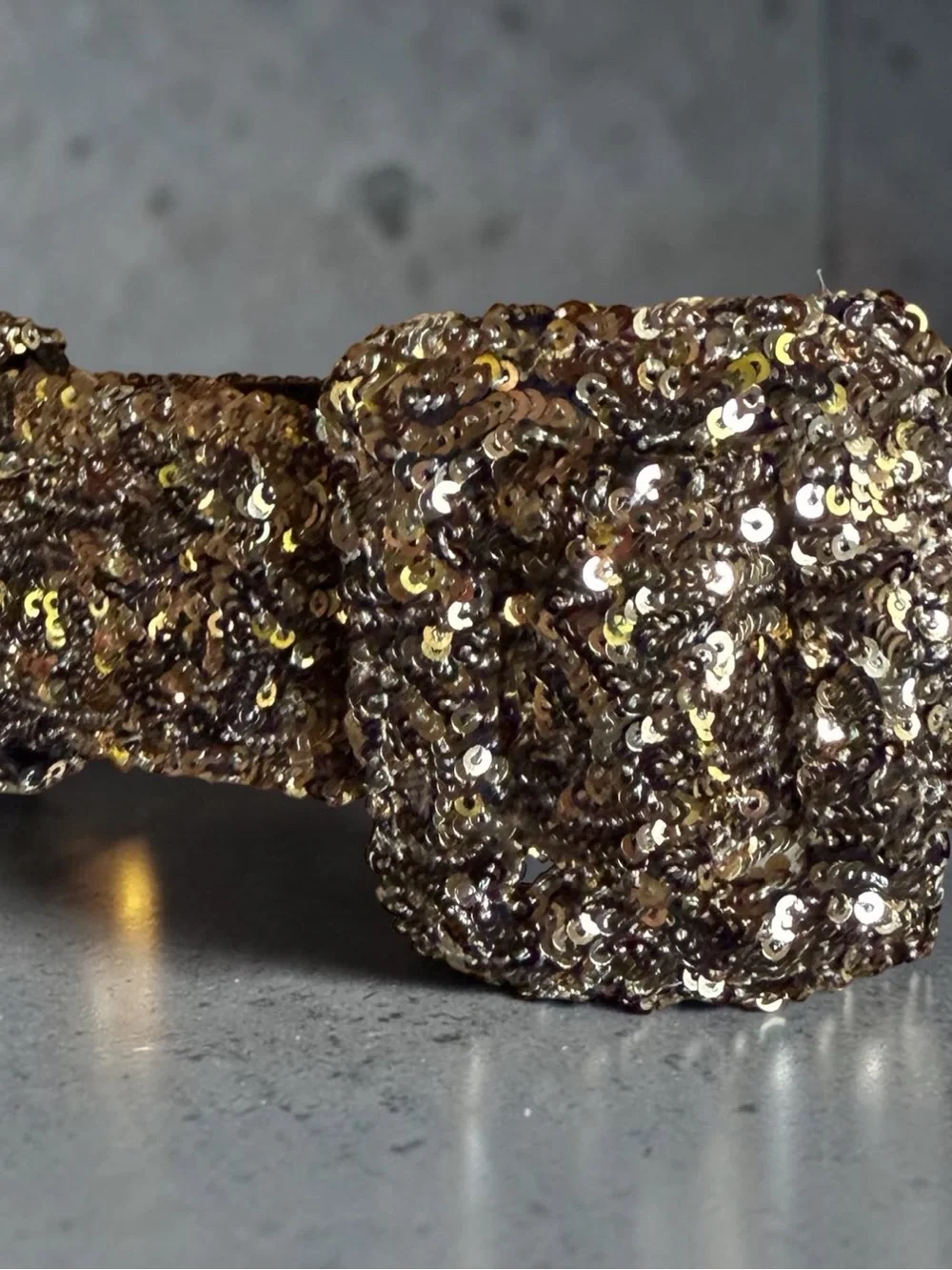 Gold Sequin Belt - Size XS